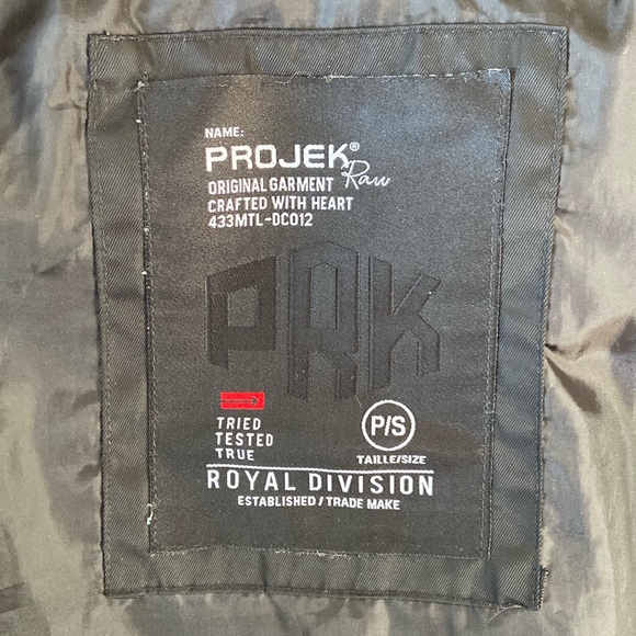 Projek Raw Black Puffer Jacket Winter Coat Men's Size S - Picture 2 of 14